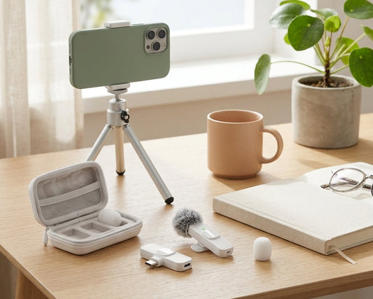 DUET Kit + Case in White on a bright creator desk 4