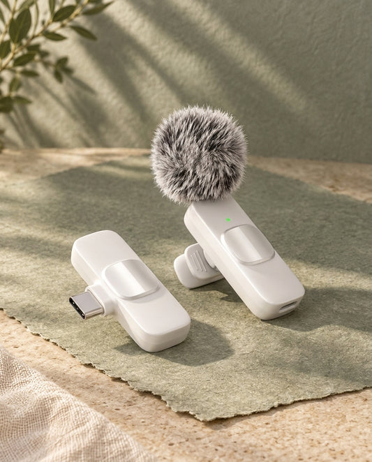 SOLO Kit — one wireless clip-on mic and USB-C receiver, white, editorial