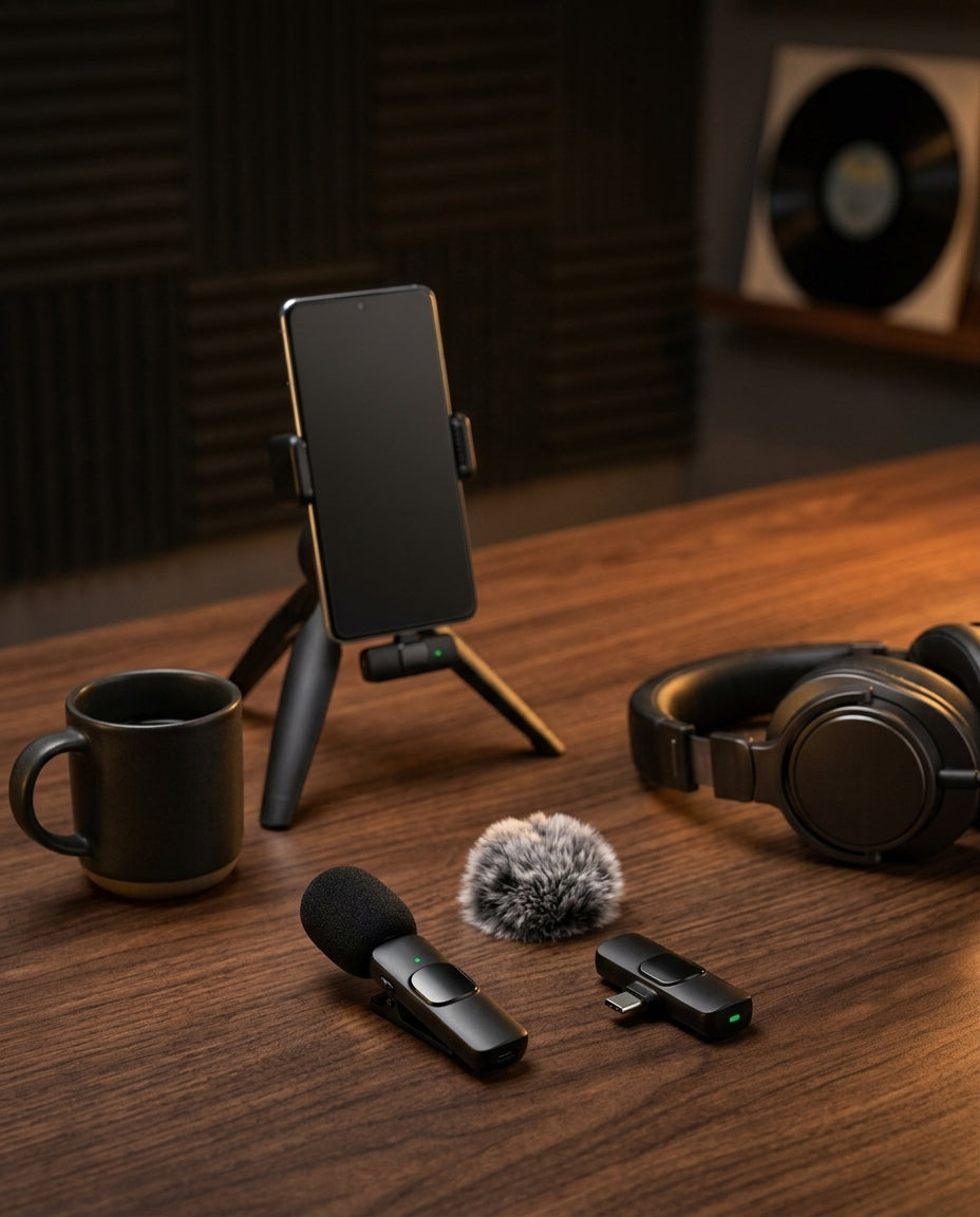 SOLO Kit in Black in a podcast studio