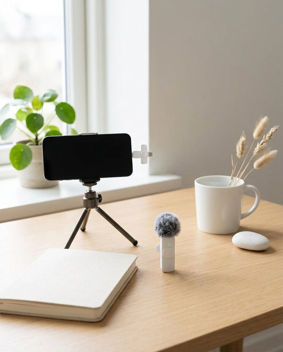SOLO Kit in White on a bright creator desk
